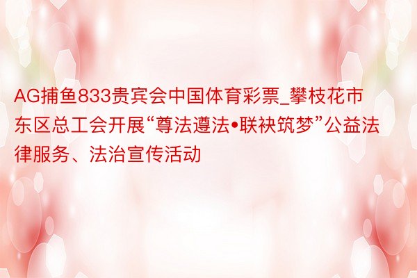 AG捕鱼833贵宾会中国体育彩票_攀枝花市东区总工会开展“尊法遵法•联袂筑梦”公益法律服务、法治宣传活动